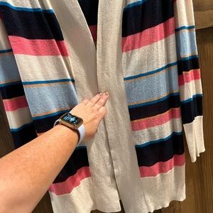 Colorful striped cardi.